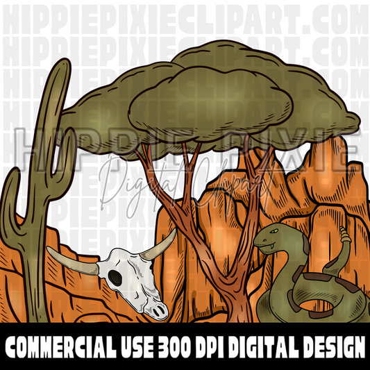 Desert Hand Drawn Digital Clipart Bundle