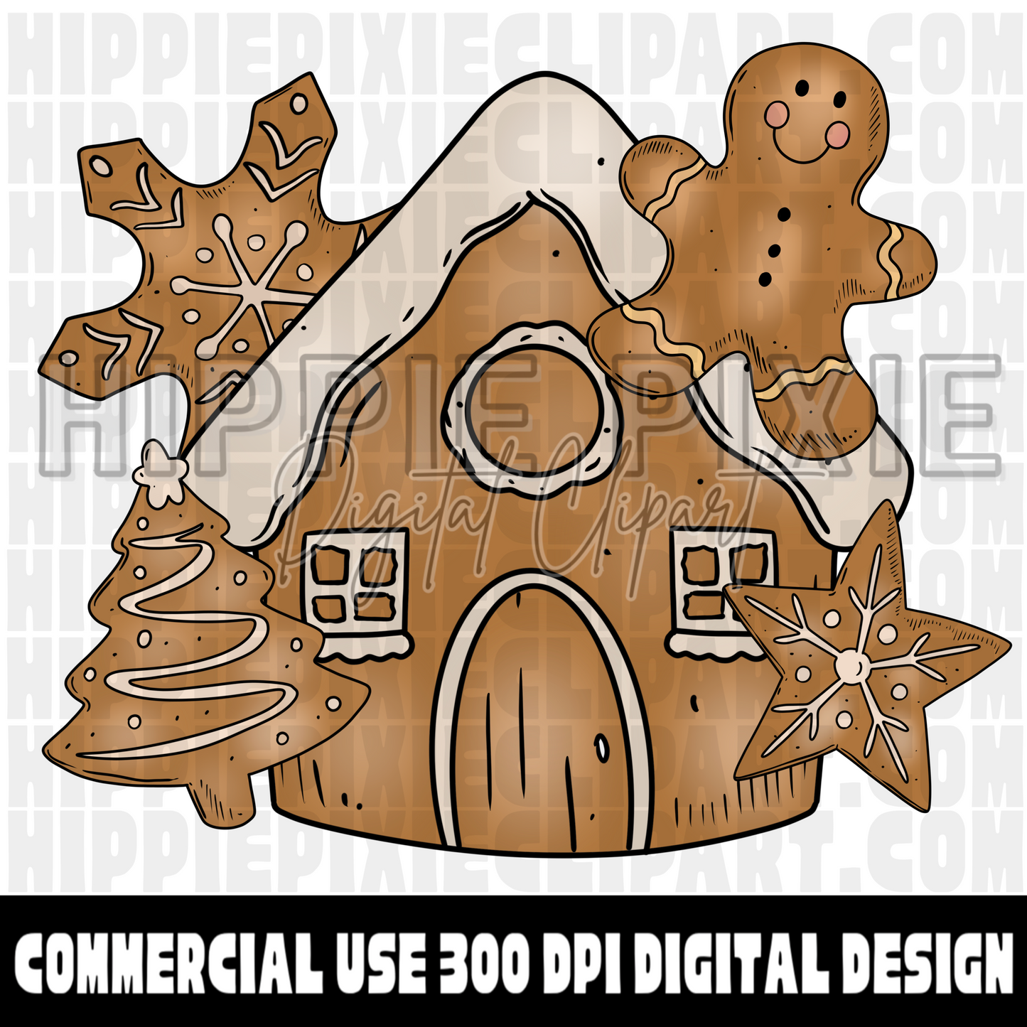 Iced Christmas Cookies Hand Drawn Digital Clipart Bundle